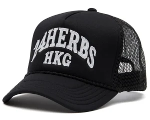 Online 24HERBS "Arch" Trucker Hat Black/Black Caps