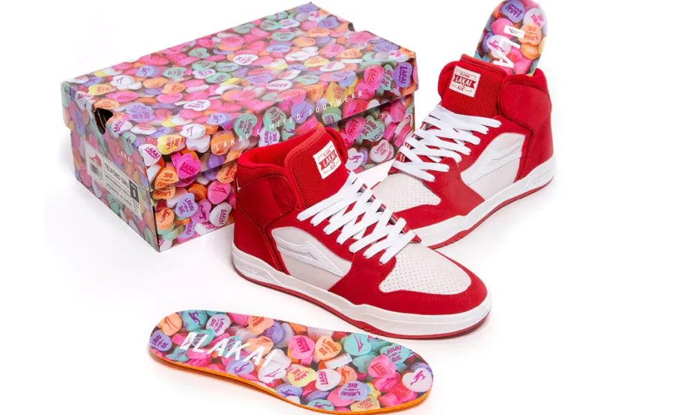 Best LAKAI - TELFORD Red/White UV Suede Shoes Lakai