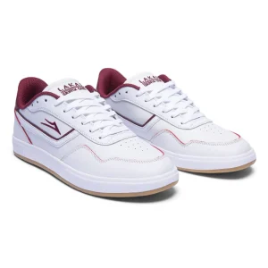 New LAKAI - Terrace Shoes [WHITE/BURGUNDY LEATHER] MS324-0130-B00/WHBUL Lakai