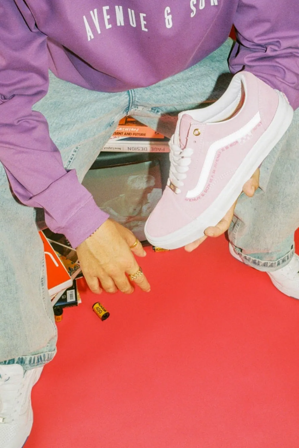 Store VANS x Avenue & Son x Jeremy Hu - Skate Old Skool Shoes [PINK] Vans
