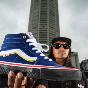 Cheap Vans X Pa’din Musa - Skate Sk8-Hi Shoes [BLUE] Vans