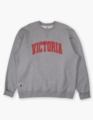 Discount - Varsity Crewneck Sweater GREY Victoria